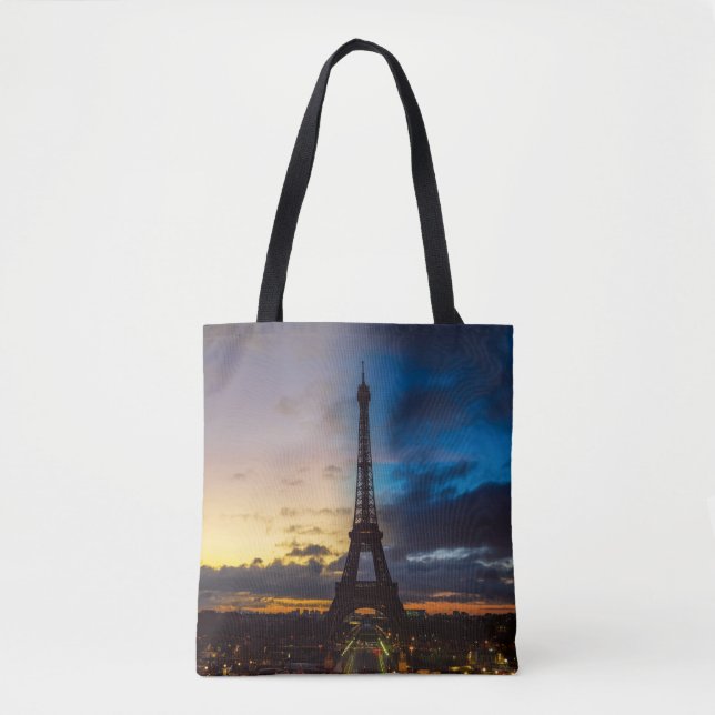 Night to Day over Eiffel tower from Trocadero Tote Bag (Front)