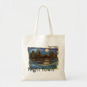 Night town tote bag