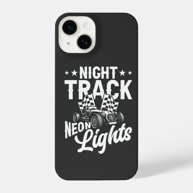 Night Track Neon Lights White Formula  iPhone Case (Back)