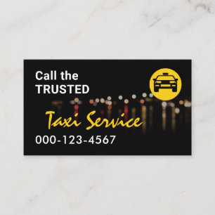 Night Traffic Lights Taxi Cab Business Card