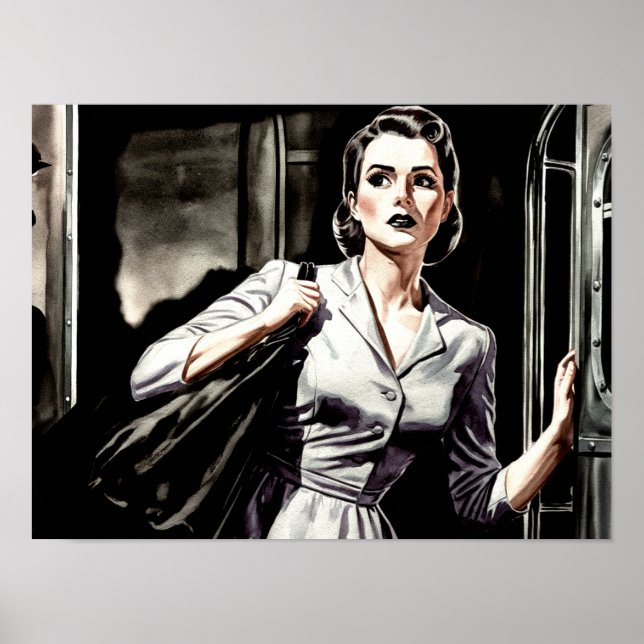 Night Train Poster Print Wall Art Noir 1940s retro (Front)