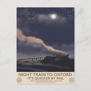 Night train to Oxford Postcard
