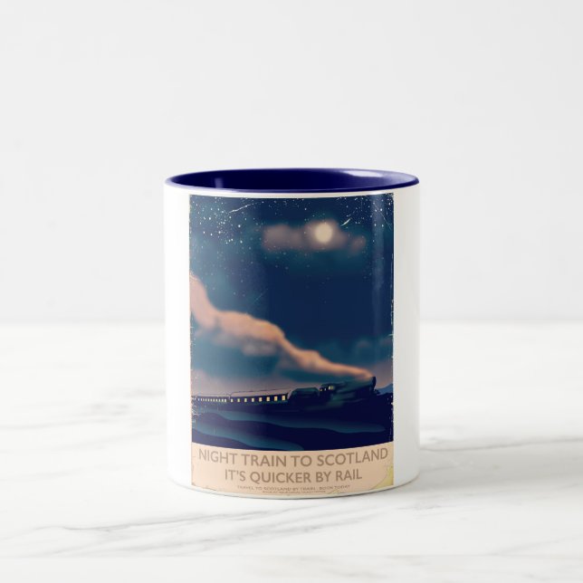 Night train to Scotland Two-Tone Coffee Mug (Center)