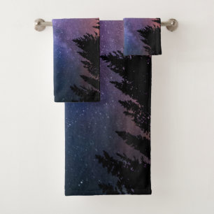 Night Trees and Stars Artwork Towel Set