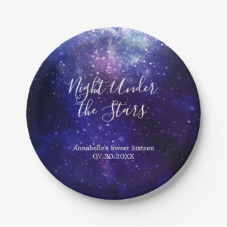 Night Under the Stars Galaxy Paper Plate