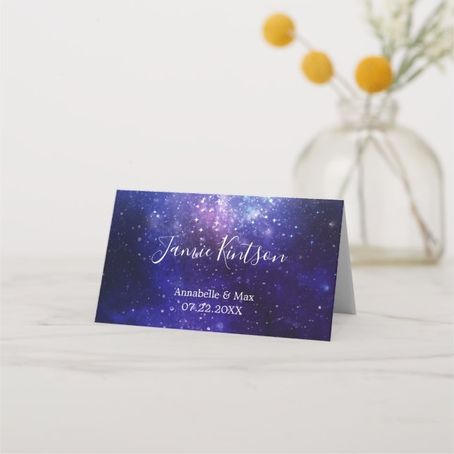 Night Under the Stars Galaxy Place Card (Front)
