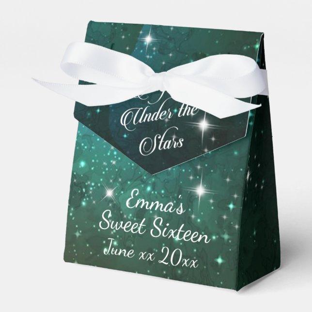 Night Under the Stars Stars Elegant Sweet 16 Favour Box (Front Side)