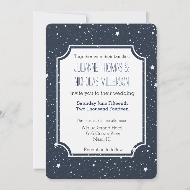 Night Under the Stars Wedding Invitation (Front)