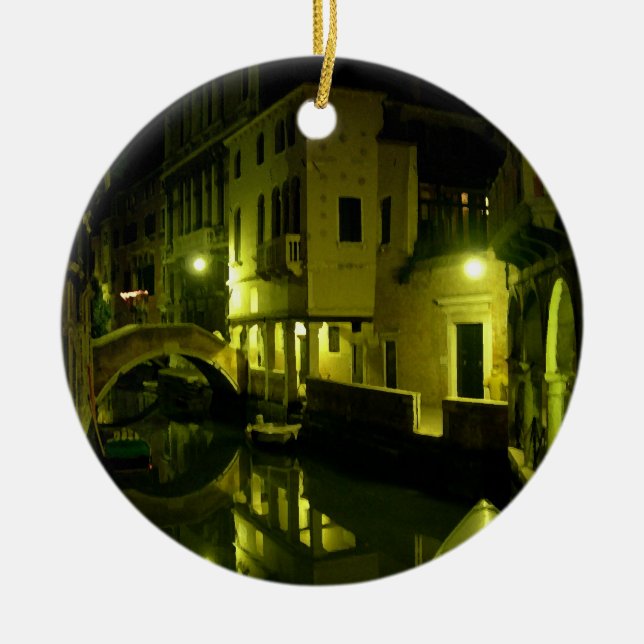 night venice ceramic tree decoration (Front)