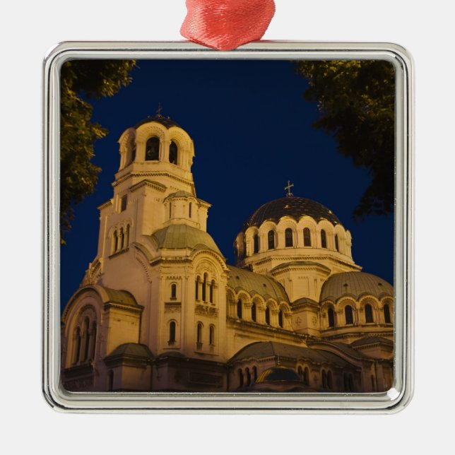Night view of Alexander Nevski Cathedral Metal Tree Decoration (Front)