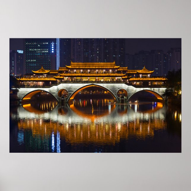 Night View of Anshun Bridge Poster (Front)