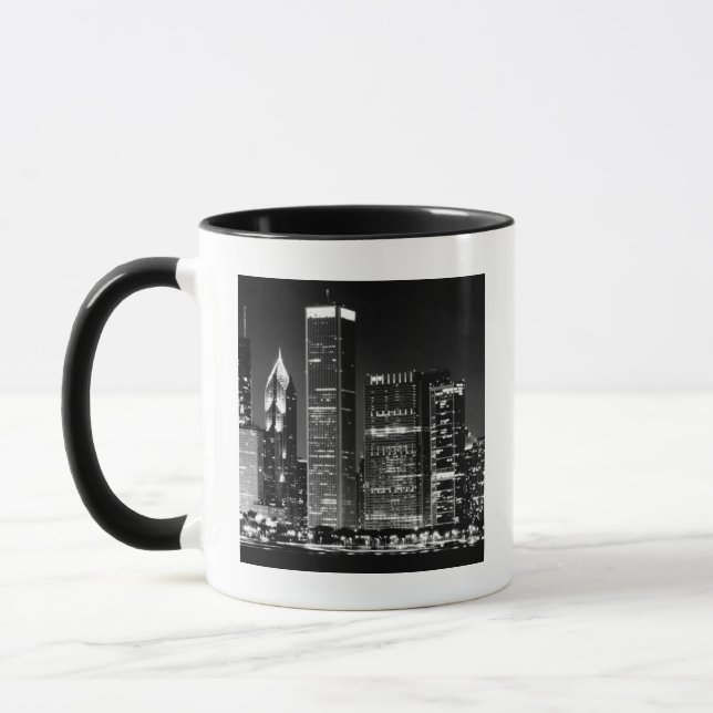 Night view of Chicago's famous cityscape Mug (Left)