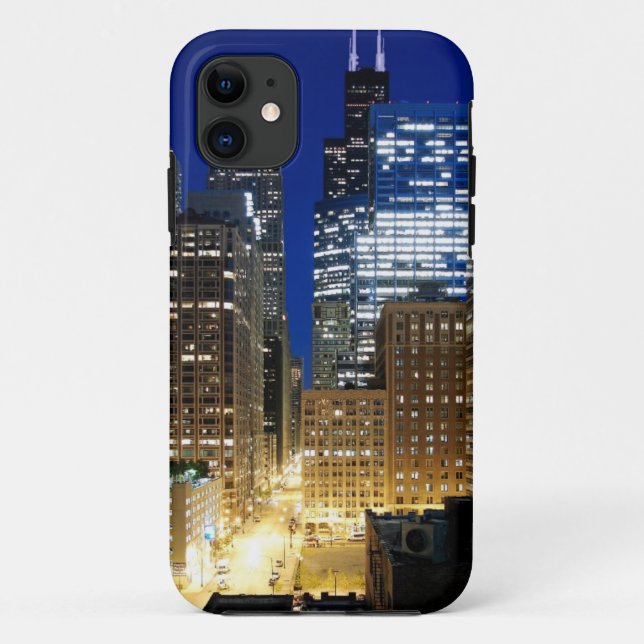 Night view of cityscape of Chicago Case-Mate iPhone Case (Back)