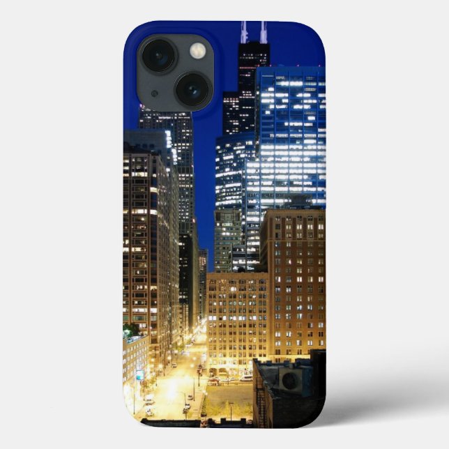 Night view of cityscape of Chicago Case-Mate iPhone Case (Back)