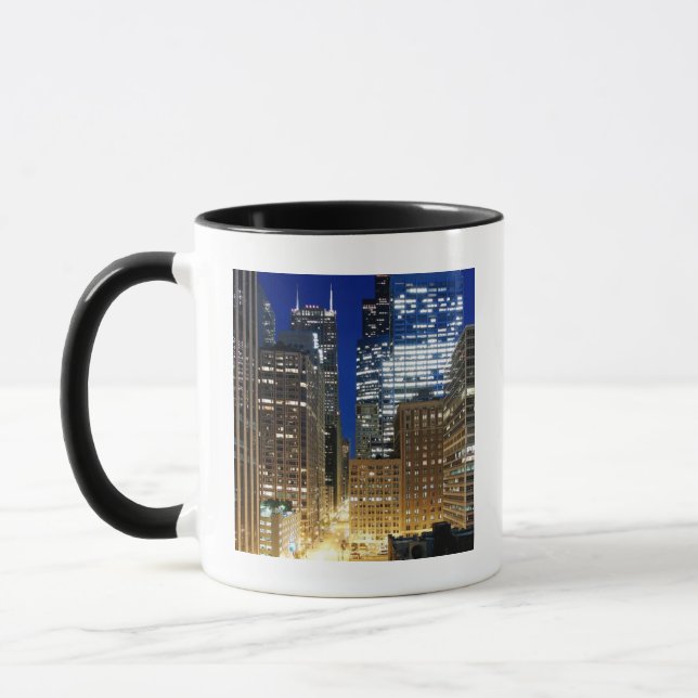 Night view of cityscape of Chicago Mug (Left)