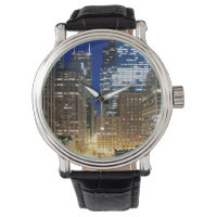 Night view of cityscape of Chicago