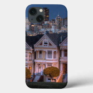 Night view of 'painted ladies' houses iPhone 13 case