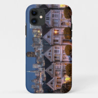 Night view of 'painted ladies' houses