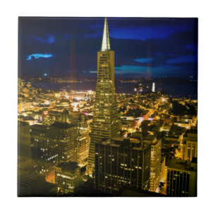 Night view of San Francisco. Tile