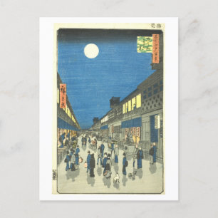 Night View of Saruwaka-machi Vintage Postcard