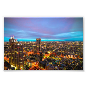 Night view of Shinjuku Photo Print