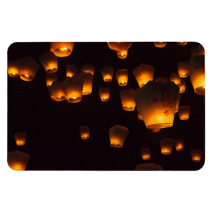 Night View of Sky Lanterns Magnet