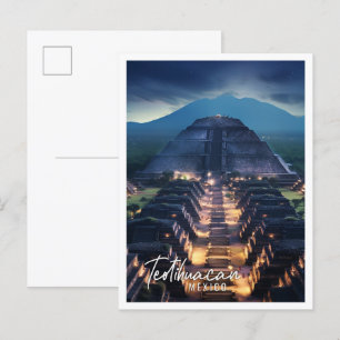 Night view of Teotihuacan Mexico Postcard