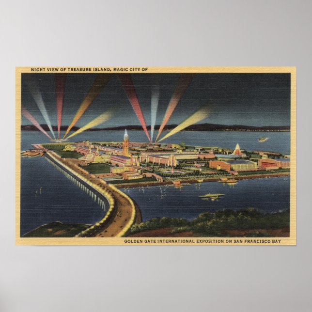 Night View of Treasure Island, Internat'l Expo Poster (Front)