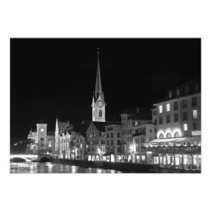 Night view of Zurich Photo Print