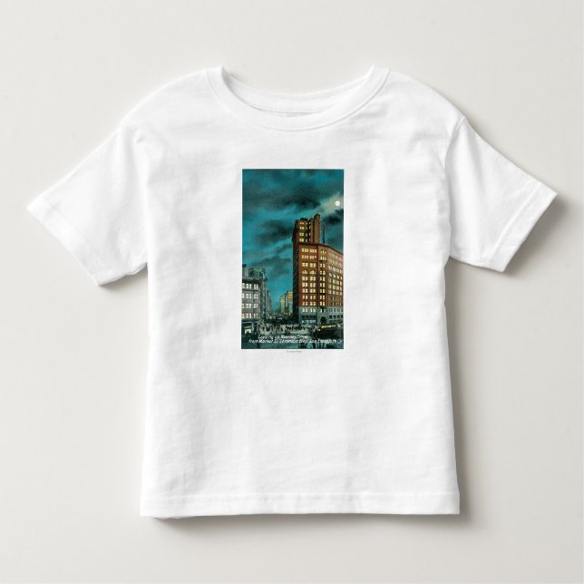 Night View up Kearney St at Chronicle Bldg Toddler T-Shirt (Front)