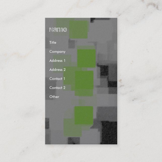 "Night Vision" Geometric Abstract Business Card (Front)