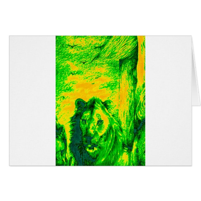 Night Vision Lion Art Fluorescent Print (Front Horizontal)