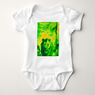 Night Vision Lion Art Fluorescent Print Baby Bodysuit