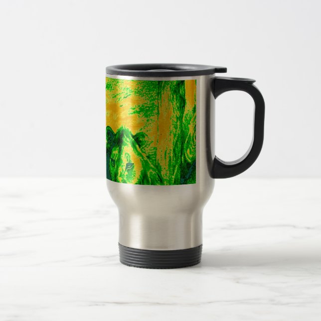 Night Vision Lion Art Fluorescent Print Travel Mug (Right)