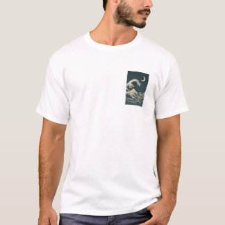 Night Wave & Moon – Japanese Style Ocean Aesthetic T-Shirt