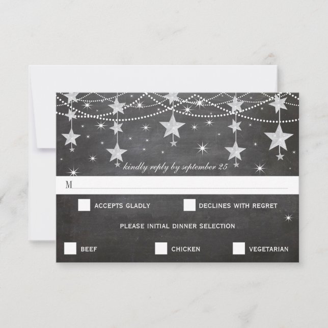 Night Wedding Under the Stars RSVP (Front)