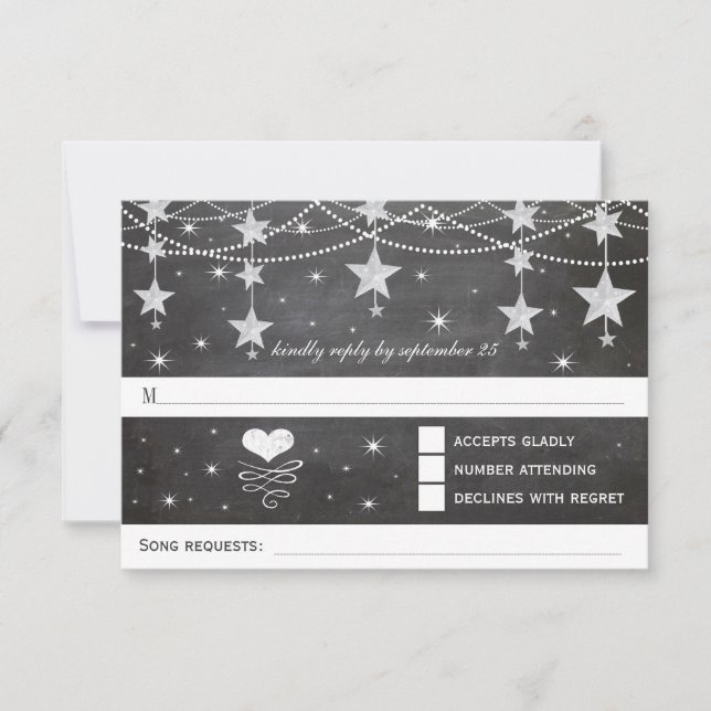 Night Wedding Under the Stars RSVP (Front)