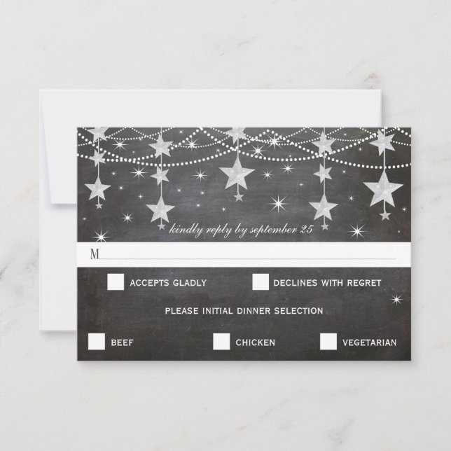 Night Wedding Under the Stars RSVP Card (Front)