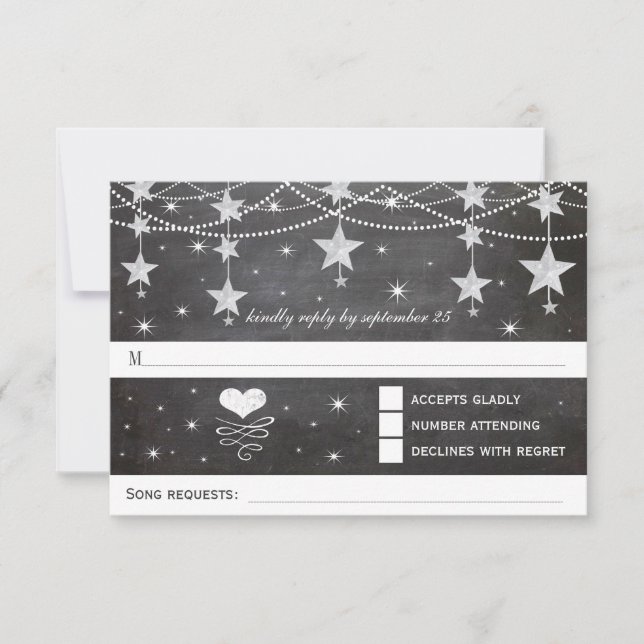 Night Wedding Under the Stars RSVP Card (Front)
