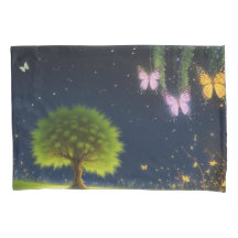 Night Willow Tree w/butterflies and fireflies
