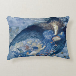 Night with her Train of Stars (Angel with Cherubs) Decorative Cushion