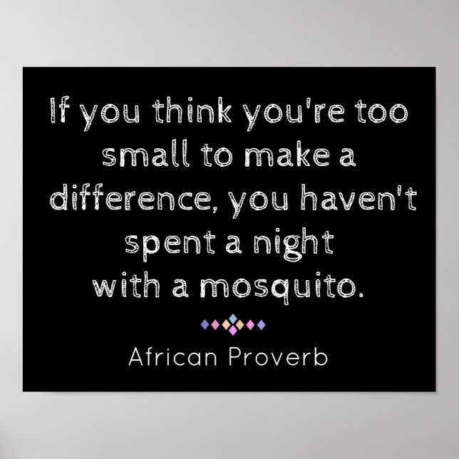 Night with Mosquito - African proverb - print (Front)