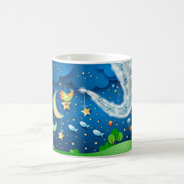 Night with music and birds coffee mug (Center)