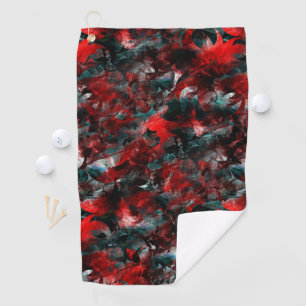 Night with showy spoiled red leaves fallen on ash golf towel