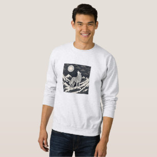 Night Wolf Howl – Moonlight & Forest Aesthetic Sweatshirt