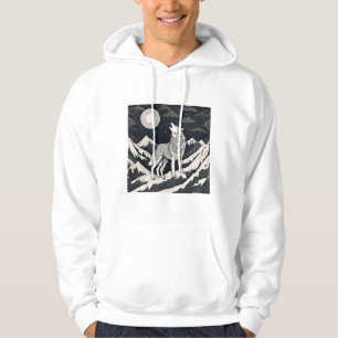 Night Wolf Howl – Moonlight & Forest Esthetic Hoodie