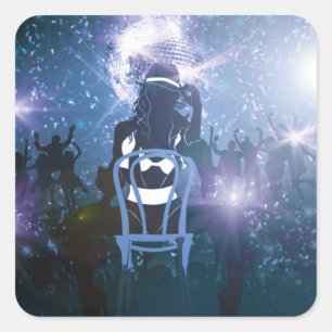 Nightclub dancing square sticker