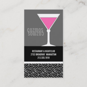 Nightclub or Bartender Business Cards