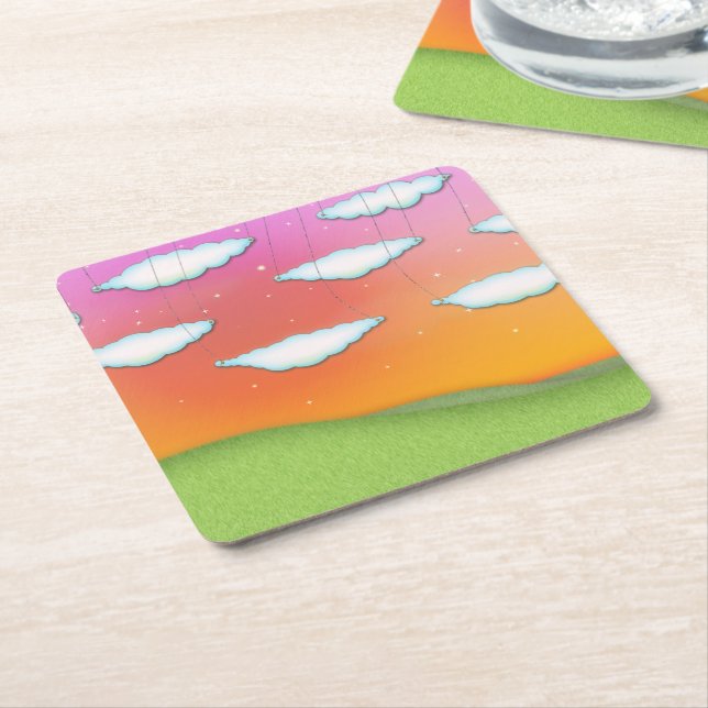 NightDreams Square Paper Coaster (Angled)
