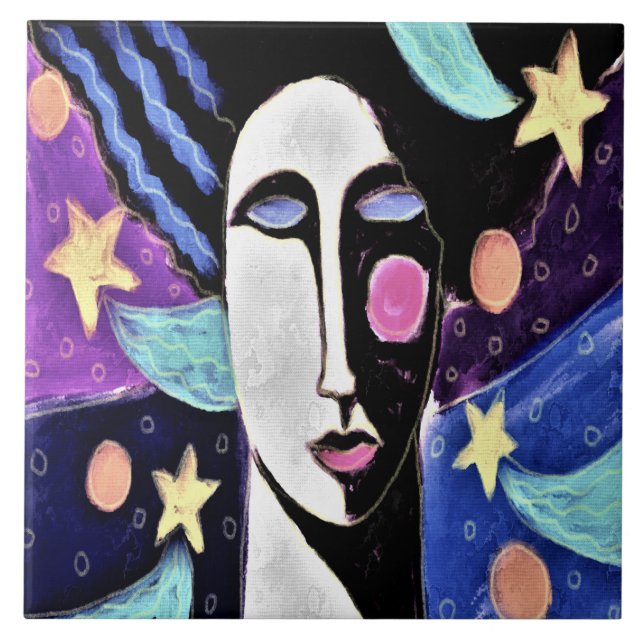 Nightfall Abstract Digital Painting Tile (Front)